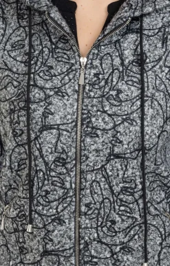 Toscane Boutique Vestes|Veste imprimée en bouclette ANTHRACITE