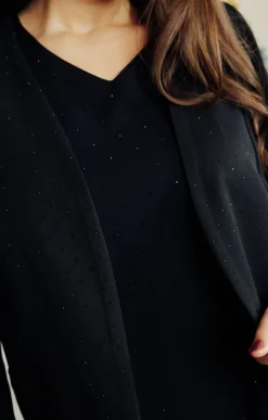 Toscane Boutique Vestes|Veste unie ouverte NOIR